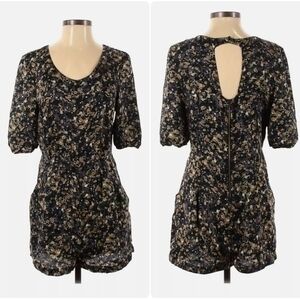 French Connection Black and Gold Romper